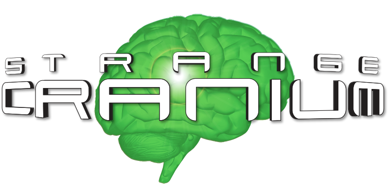 Strange Cranium logo - a green brain